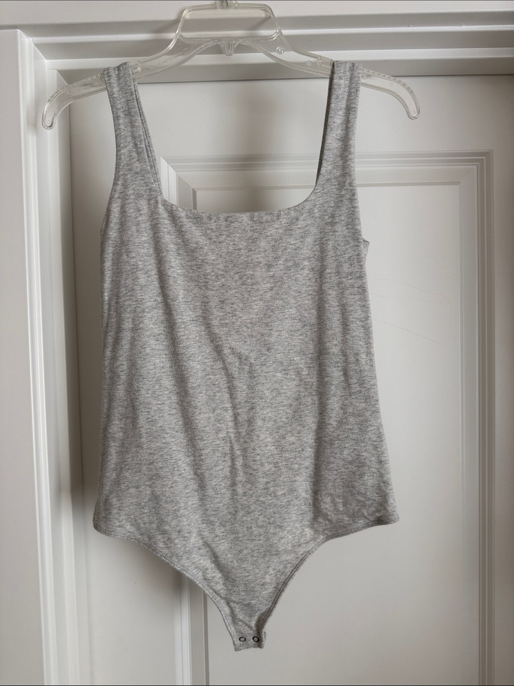 Abercrombie & Fitch Heather Gray Scoop Neck Bodysuit